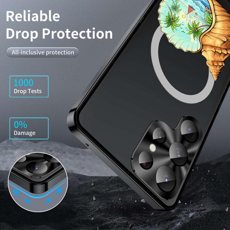 For Samsung Galaxy S23 Ultra 5G Metal Frame UA Color Printed Magnetic Shockproof Phone Case