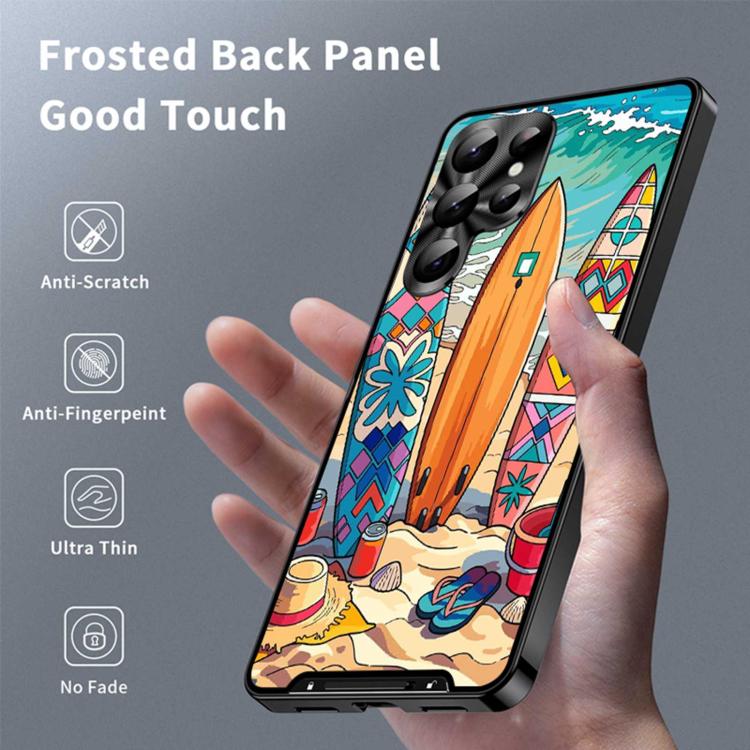 For Samsung Galaxy S23 Ultra 5G Metal Frame UA Color Printed Magnetic Shockproof Phone Case