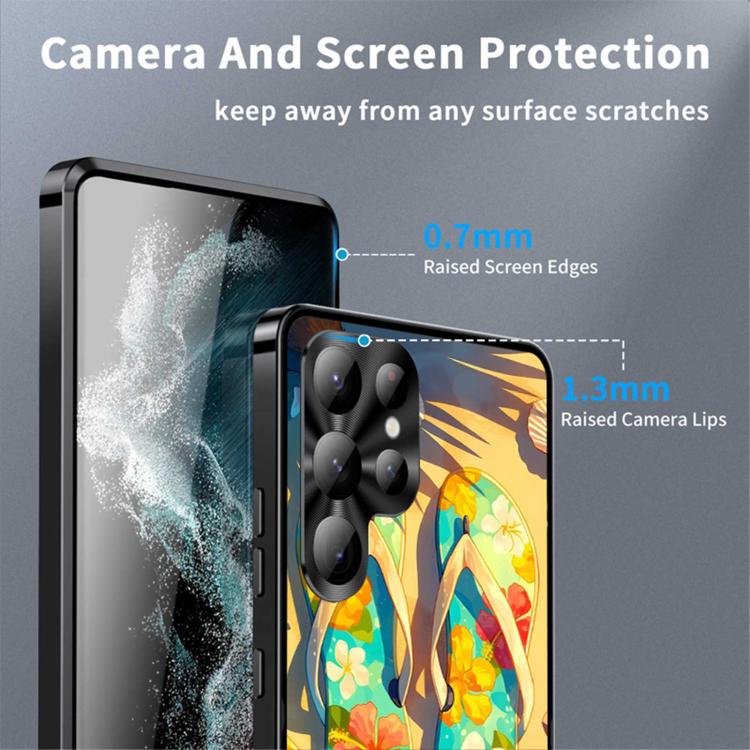 For Samsung Galaxy S23 Ultra 5G Metal Frame UA Color Printed Magnetic Shockproof Phone Case