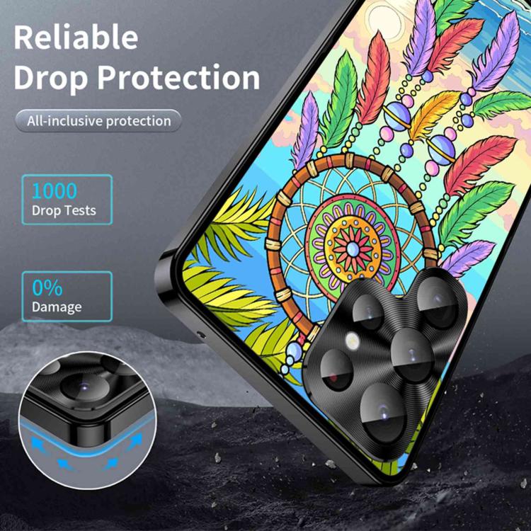 For Samsung Galaxy S23 Ultra 5G Metal Frame UA Color Printed Magnetic Shockproof Phone Case