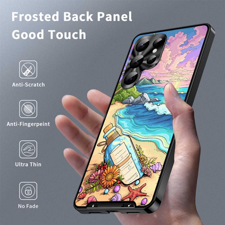 For Samsung Galaxy S23 Ultra 5G Metal Frame UA Color Printed Magnetic Shockproof Phone Case
