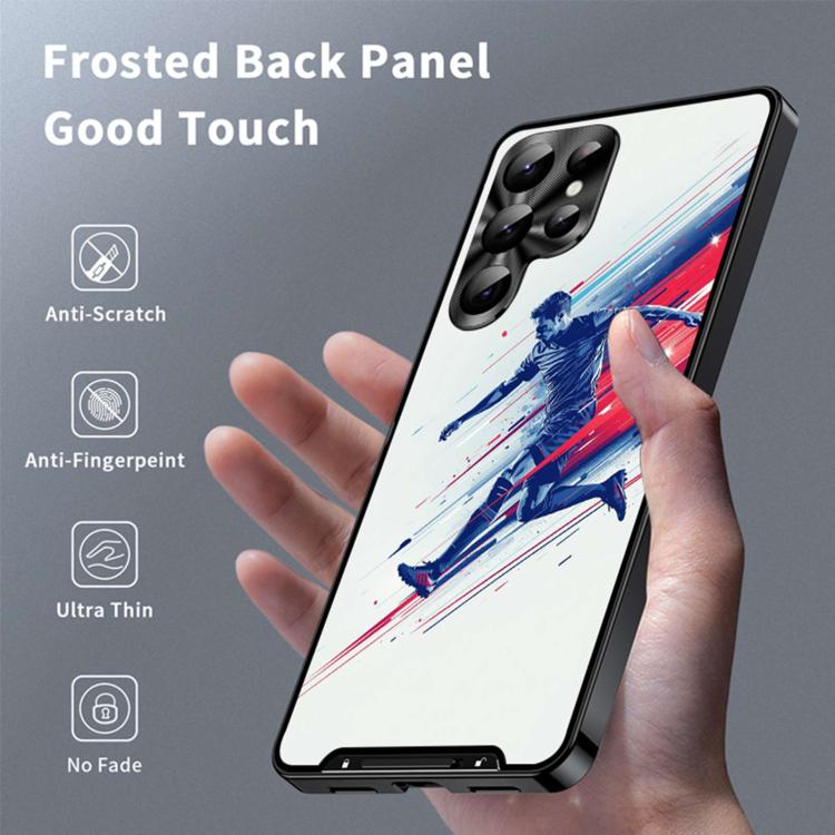 For Samsung Galaxy S22 Ultra 5G Metal Frame UA Color Printed Magnetic Shockproof Phone Case