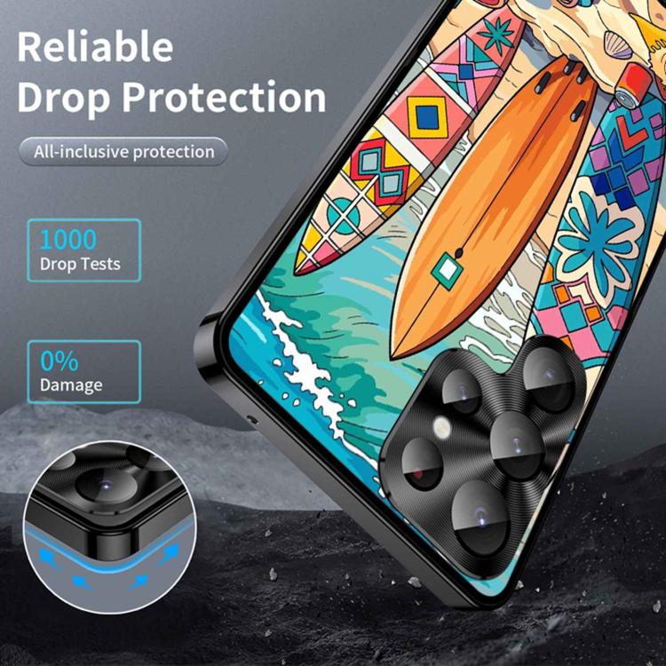 For Samsung Galaxy S22 Ultra 5G Metal Frame UA Color Printed Magnetic Shockproof Phone Case