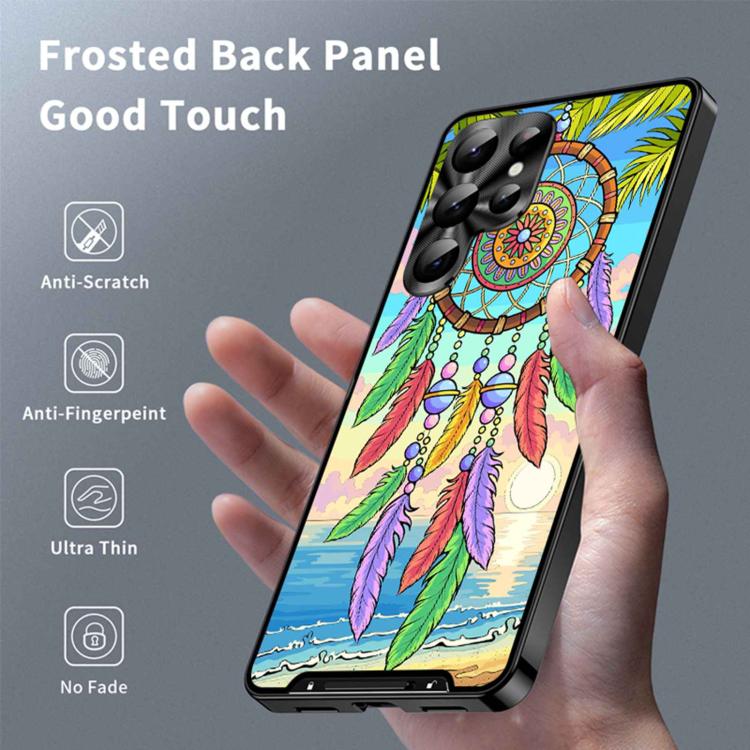 For Samsung Galaxy S22 Ultra 5G Metal Frame UA Color Printed Magnetic Shockproof Phone Case