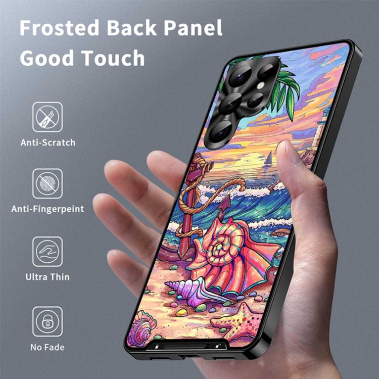 For Samsung Galaxy S22 Ultra 5G Metal Frame UA Color Printed Magnetic Shockproof Phone Case