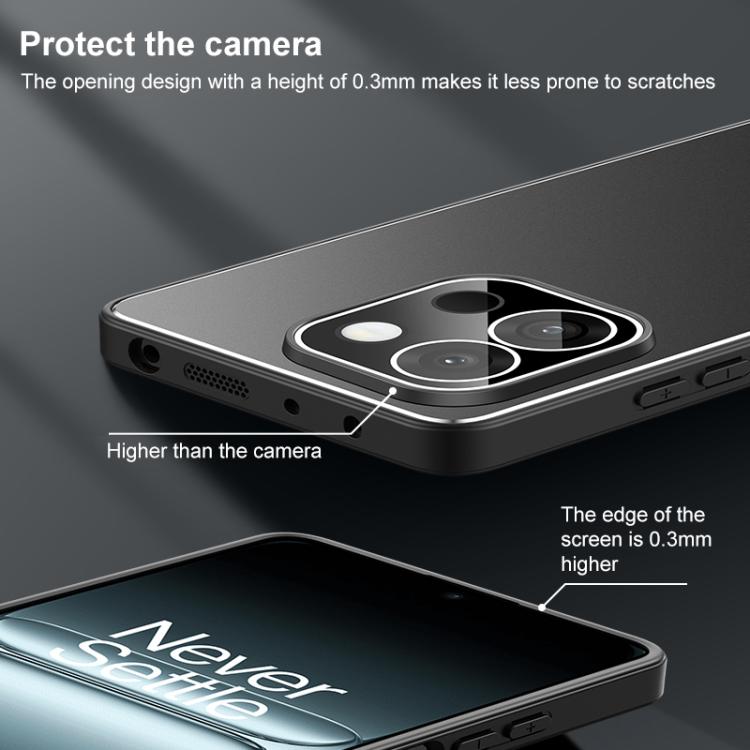 For OnePlus 13T Golden Shield Metal Frosted Lens Film Phone Case