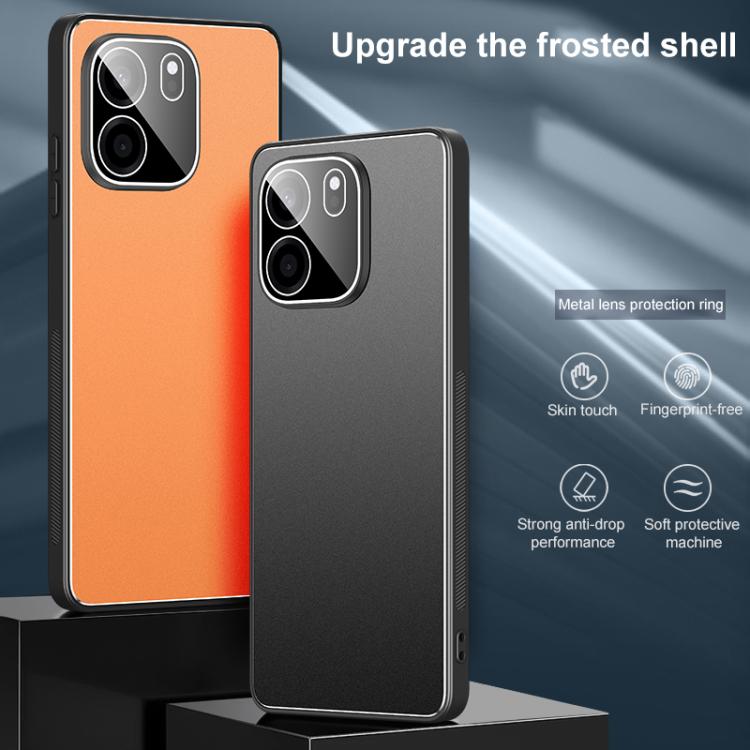 For OnePlus Turbo 6V Golden Shield Metal Frosted Lens Film Phone Case