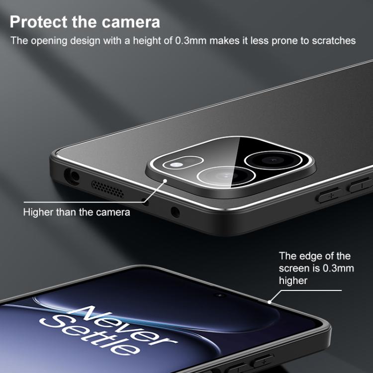 For OnePlus Turbo 6V Golden Shield Metal Frosted Lens Film Phone Case