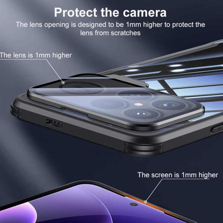 For Redmi K90 Pro Max Blade Transparent Full Coverage Lens Holder Shockproof Phone Case - Graphite Black