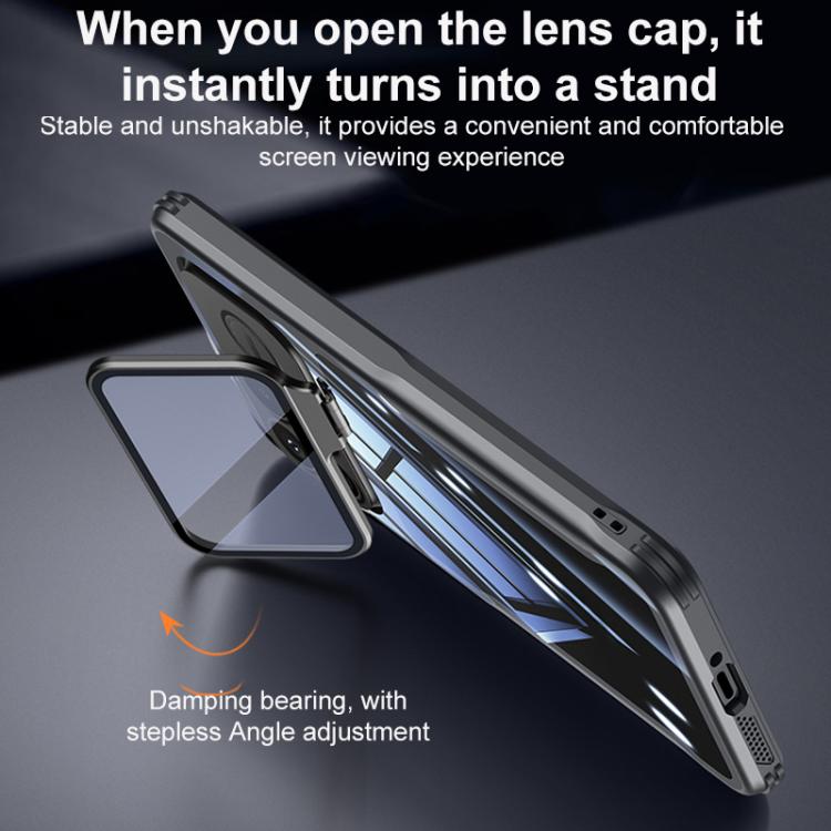 For Redmi K90 Blade Transparent Full Coverage Lens Holder Shockproof Phone Case - Graphite Black
