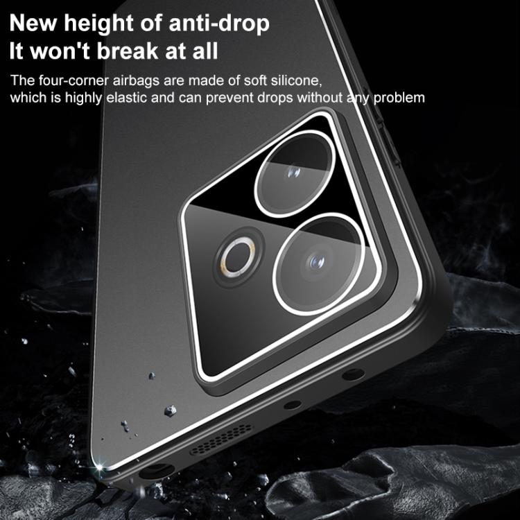 For Realme GT 7 Golden Shield Metal Frosted Lens Film Phone Case