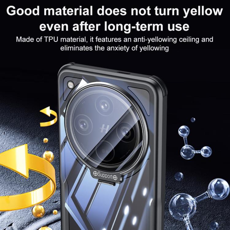 For OPPO Find X8 Blade Transparent Full Coverage Lens Holder Shockproof Phone Case - Graphite Black