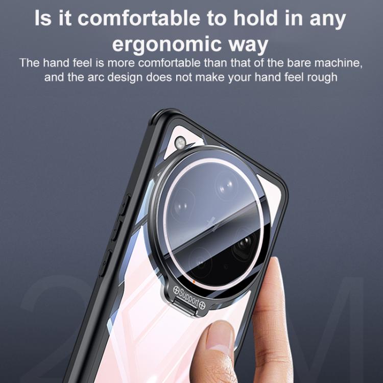 For OPPO Find X8 Ultra Blade Transparent Full Coverage Lens Holder Shockproof Phone Case - Graphite Black