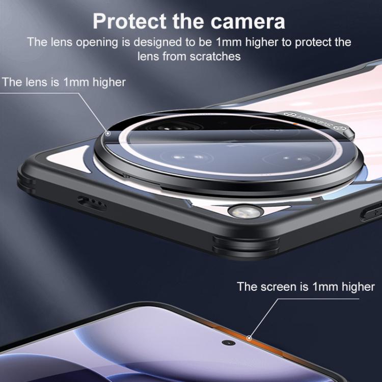 For OPPO Find X8 Ultra Blade Transparent Full Coverage Lens Holder Shockproof Phone Case - Graphite Black