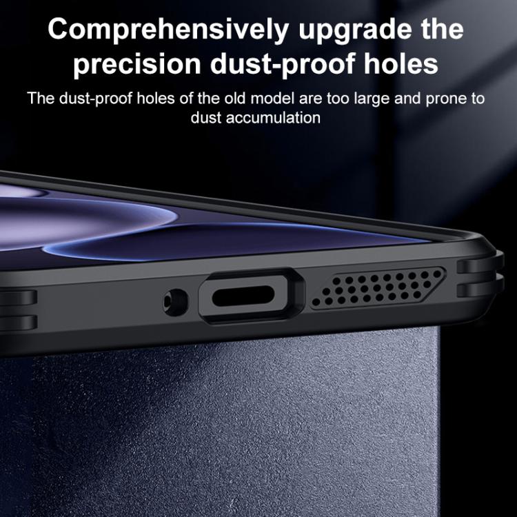 For OPPO Find X8 Ultra Blade Transparent Full Coverage Lens Holder Shockproof Phone Case - Graphite Black