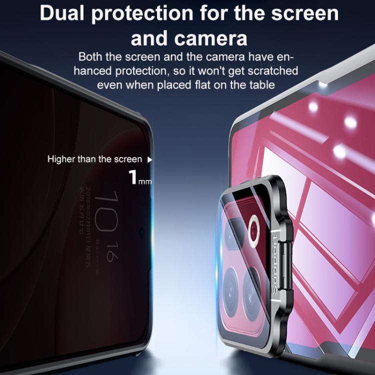 For OPPO Find X9 Blade Transparent Full Coverage Lens Holder Shockproof Phone Case - Graphite Black