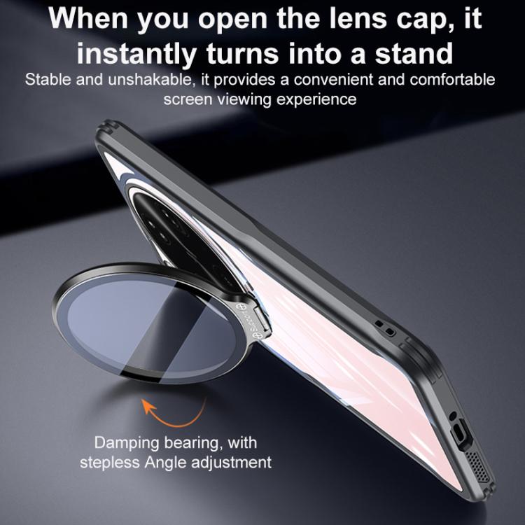 For OPPO Find X9 Blade Transparent Full Coverage Lens Holder Shockproof Phone Case - Graphite Black