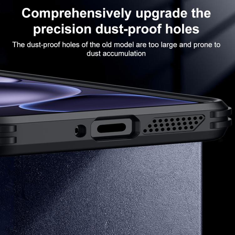 For vivo X300 Blade Transparent Full Coverage Lens Holder Shockproof Phone Case - Graphite Black