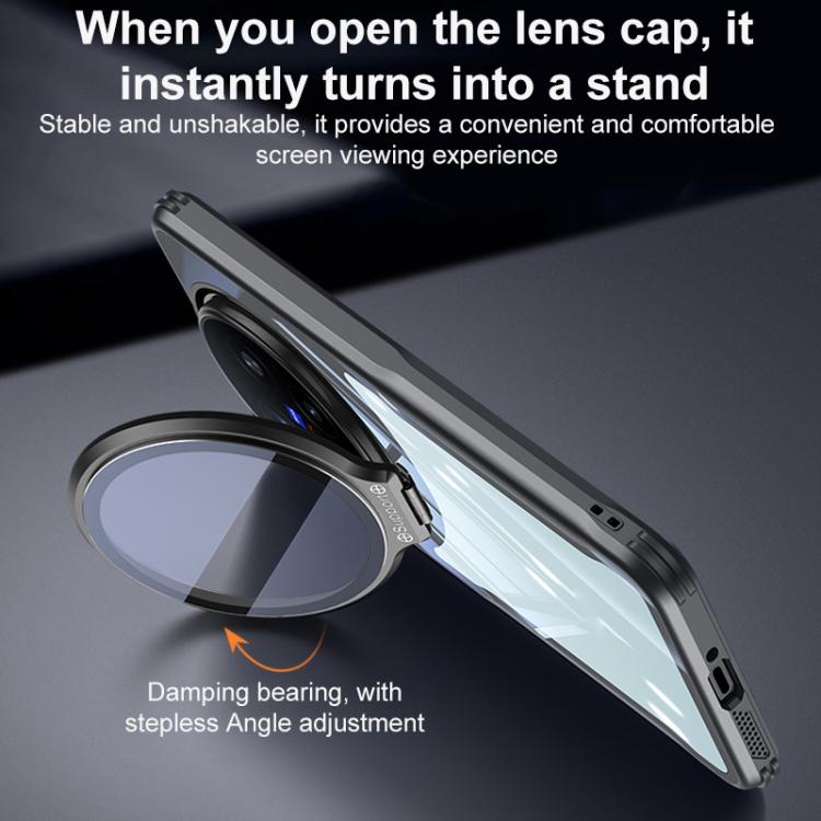 For vivo X300 Pro Blade Transparent Full Coverage Lens Holder Shockproof Phone Case - Graphite Black