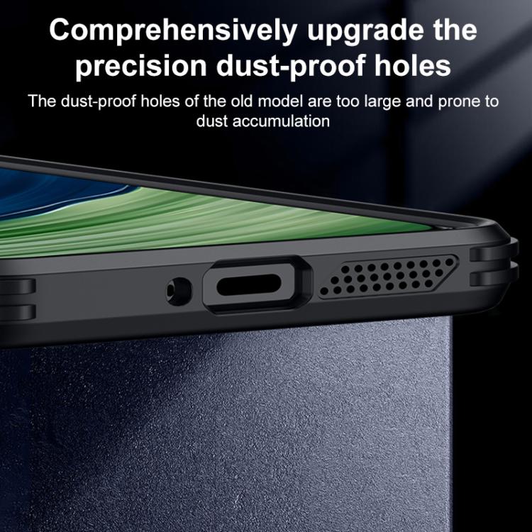 For Huawei Mate 60 Pro Blade Transparent Full Coverage Lens Holder Shockproof Phone Case - Graphite Black