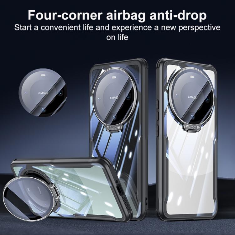 For Huawei Mate 70 Blade Transparent Full Coverage Lens Holder Shockproof Phone Case - Graphite Black