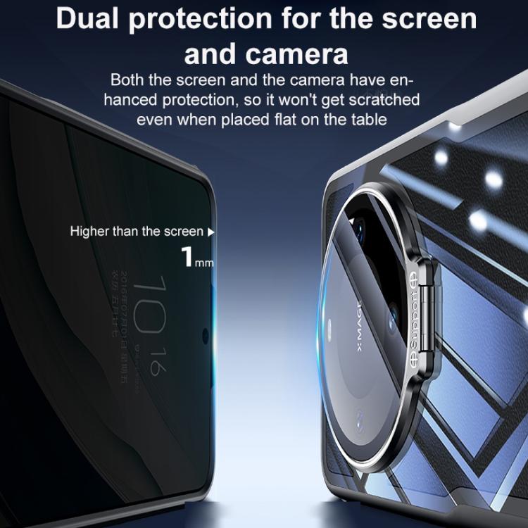 For Huawei Mate 70 Blade Transparent Full Coverage Lens Holder Shockproof Phone Case - Graphite Black