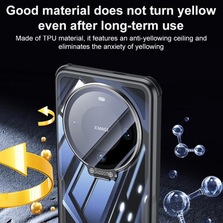 For Huawei Mate 70 Blade Transparent Full Coverage Lens Holder Shockproof Phone Case - Graphite Black