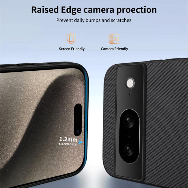 For Google Pixel 8 WANLONFENG TQ Series Magnetic Carbon Fiber Texture PC Hybrid TPU Phone Case
