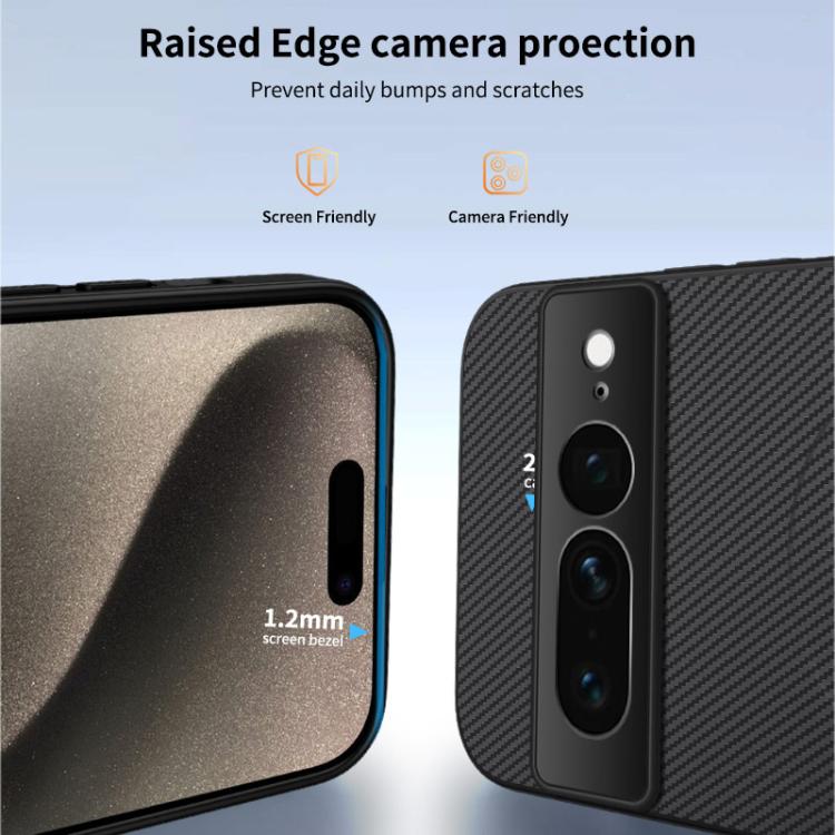 For Google Pixel 7 Pro WANLONFENG TQ Series Magnetic Carbon Fiber Texture PC Hybrid TPU Phone Case