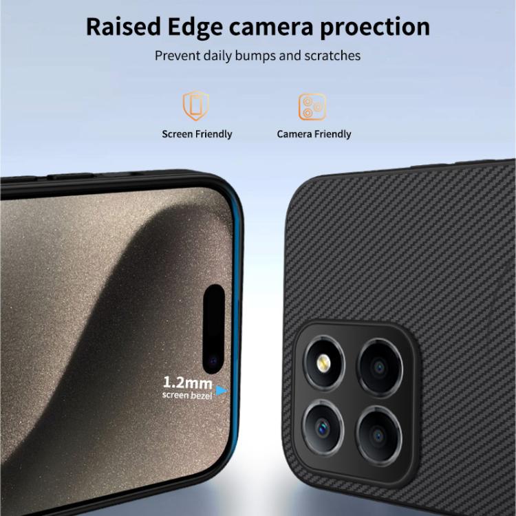 For Honor X8c 4G WANLONFENG TQ Series Magnetic Carbon Fiber Texture PC Hybrid TPU Phone Case