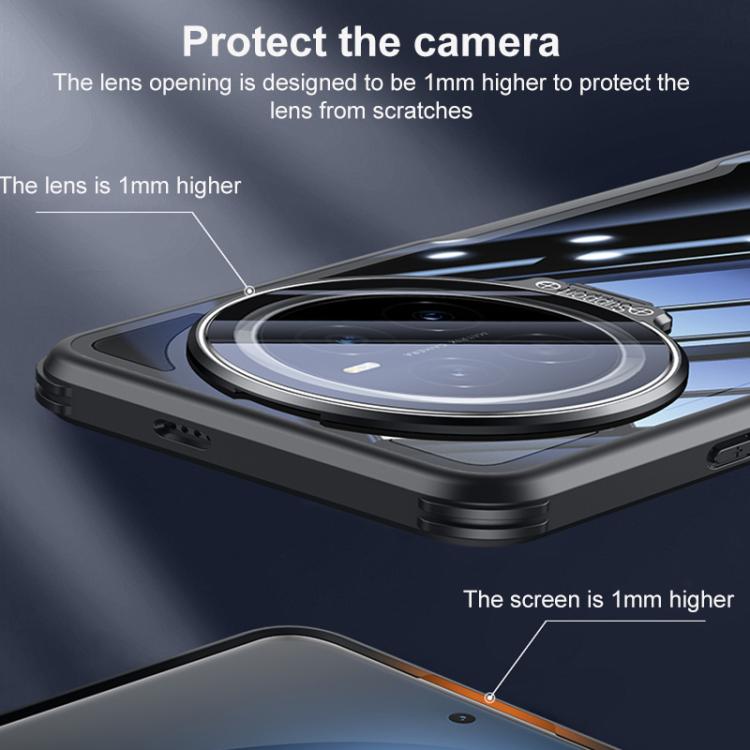 For Honor Magic7 Blade Transparent Full Coverage Lens Holder Shockproof Phone Case - Graphite Black
