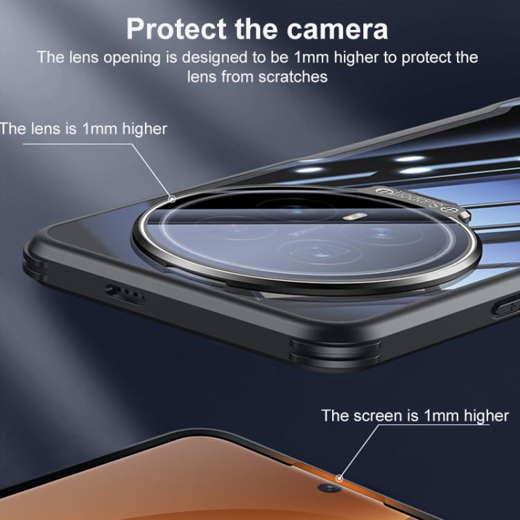 For Honor Magic8 Pro Blade Transparent Full Coverage Lens Holder Shockproof Phone Case - Graphite Black
