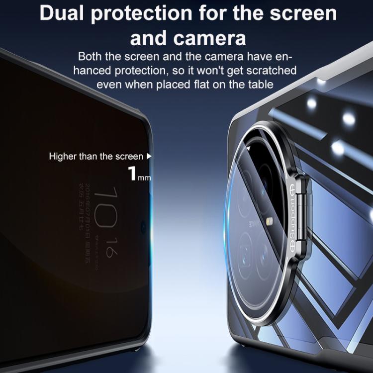 For Honor Magic8 Blade Transparent Full Coverage Lens Holder Shockproof Phone Case - Graphite Black