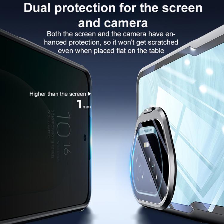For Honor 300 Blade Transparent Full Coverage Lens Holder Shockproof Phone Case - Graphite Black