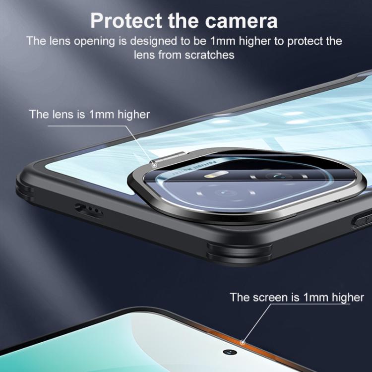 For Honor 300 Blade Transparent Full Coverage Lens Holder Shockproof Phone Case - Graphite Black