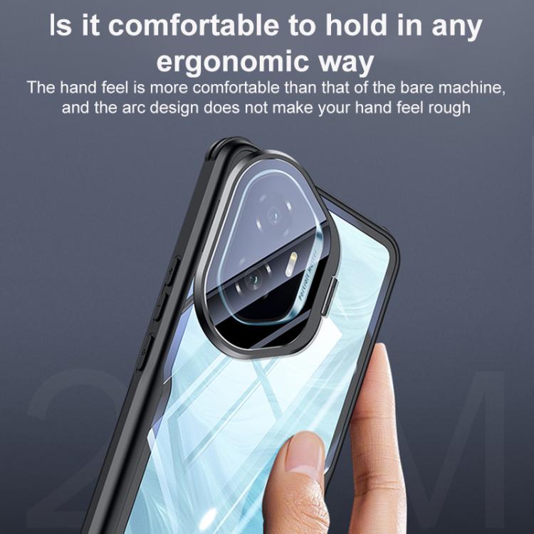 For Honor 300 Pro Blade Transparent Full Coverage Lens Holder Shockproof Phone Case - Graphite Black