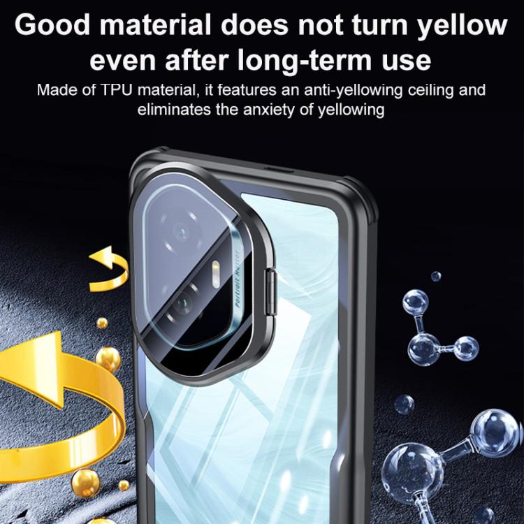 For Honor 300 Pro Blade Transparent Full Coverage Lens Holder Shockproof Phone Case - Graphite Black