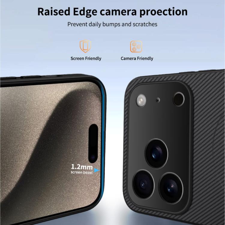 For iPhone 17 Pro WANLONFENG TQ Series Magnetic Carbon Fiber Texture PC Hybrid TPU Phone Case