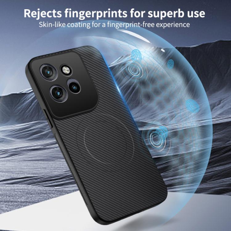 For Motorola Edge 70 5G WANLONFENG TQ Series Magnetic Carbon Fiber Texture PC Hybrid TPU Phone Case