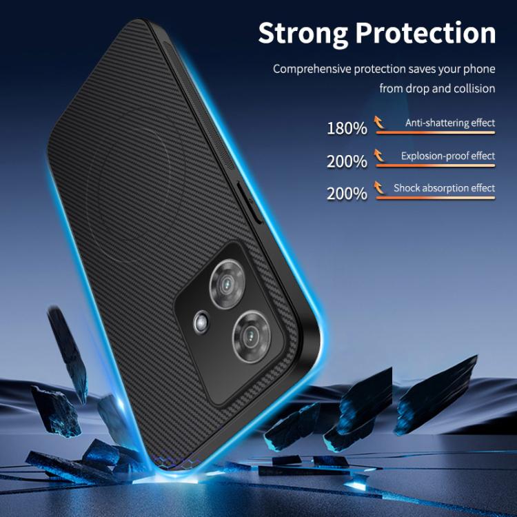 For Motorola Edge 40 Neo WANLONFENG TQ Series Magnetic Carbon Fiber Texture PC Hybrid TPU Phone Case