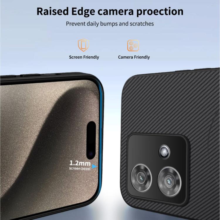 For Motorola Edge 40 Neo WANLONFENG TQ Series Magnetic Carbon Fiber Texture PC Hybrid TPU Phone Case