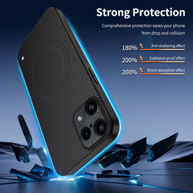 For Nothing Phone 3a Lite WANLONFENG TQ Series Magnetic Carbon Fiber Texture PC Hybrid TPU Phone Case