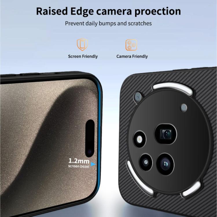 For Nothing Phone 3a Pro WANLONFENG TQ Series Magnetic Carbon Fiber Texture PC Hybrid TPU Phone Case