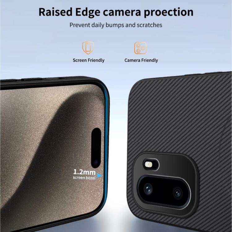 For OnePlus Ace 6T / Ace 6 / 15R 5G WANLONFENG TQ Series Magnetic Carbon Fiber Texture PC Hybrid TPU Phone Case