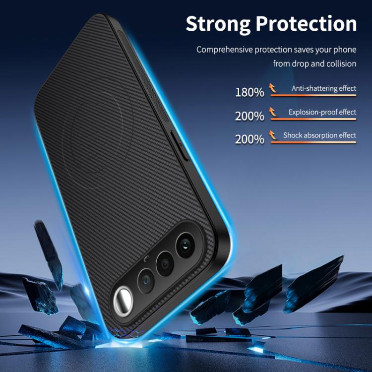 For Realme 16 5G WANLONFENG TQ Series Magnetic Carbon Fiber Texture PC Hybrid TPU Phone Case