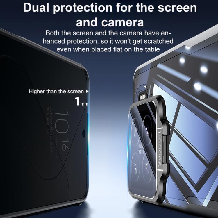 For Xiaomi 15 Blade Transparent Full Coverage Lens Holder Shockproof Phone Case - Graphite Black