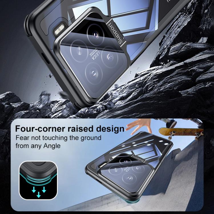 For Xiaomi 15 Blade Transparent Full Coverage Lens Holder Shockproof Phone Case - Graphite Black