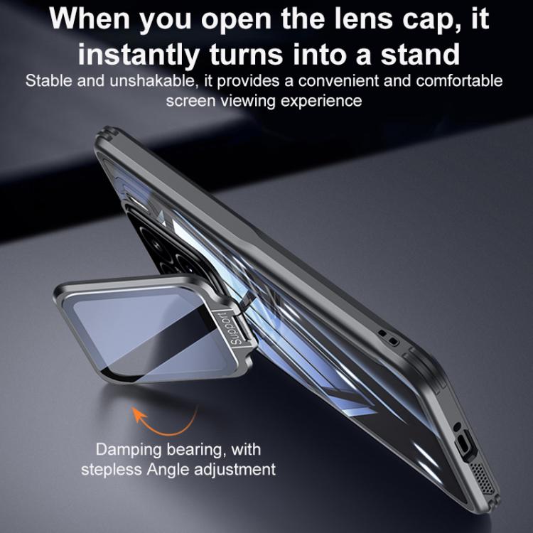 For Xiaomi 15 Blade Transparent Full Coverage Lens Holder Shockproof Phone Case - Graphite Black
