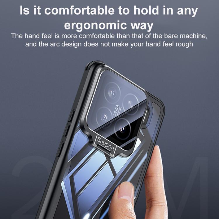 For Xiaomi 15 Blade Transparent Full Coverage Lens Holder Shockproof Phone Case - Graphite Black