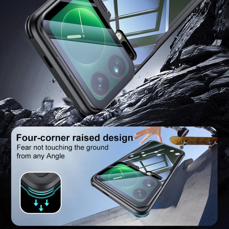 For Xiaomi 17 Ultra Blade Transparent Full Coverage Lens Holder Shockproof Phone Case - Graphite Black